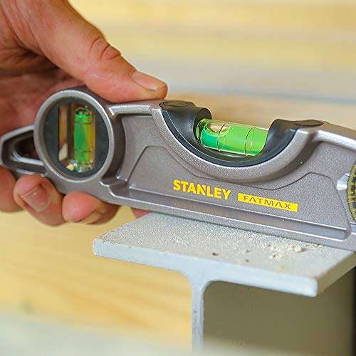 STANLEY FATMAX XTREME Torpedo Level Heavy Duty Aluminium Body and Magnetic Base Including 3 Reversible Vials - £11.45 @ Amazon