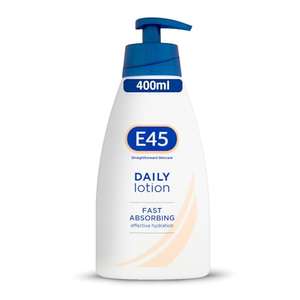 E45 Daily Skin Lotion 400 ml – for Very Dry Skin – Non-Greasy Lightweight Moisturiser - Perfume-Free Cream - Dermatologically Tested
