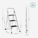 3-step Folding Step Ladder with Non-Slip Rubber Treads - sold by Songmics