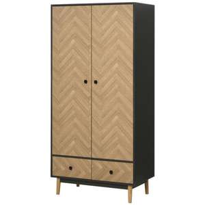 HOMCOM Modern Wardrobe Cabinet with Shelf, Hanging Rod and 2 Drawers 90x50x190cm £199.99 @ mhstarukltd eBay (UK Mainland)