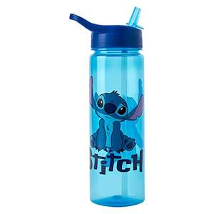 Disney Stitch Water Bottle Flip Up Straw 600ml