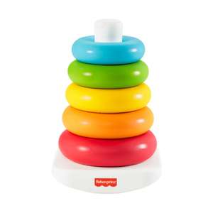 Fisher-Price Rock-a-Stack Baby Toy, Classic Roly-Poly Ring Stacking Toy for Infants and Toddlers, Made From Plant-Based Materials, HPY92