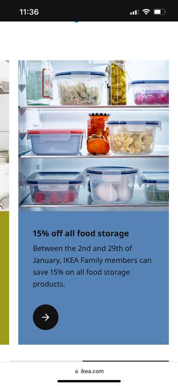 15 % Off All food storage with IKEA FAMILY