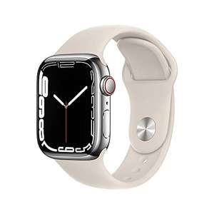Apple Watch Series 7 (GPS + Cellular, 41mm) - Silver Stainless Steel Case with Starlight Sport Band £399 @ Amazon