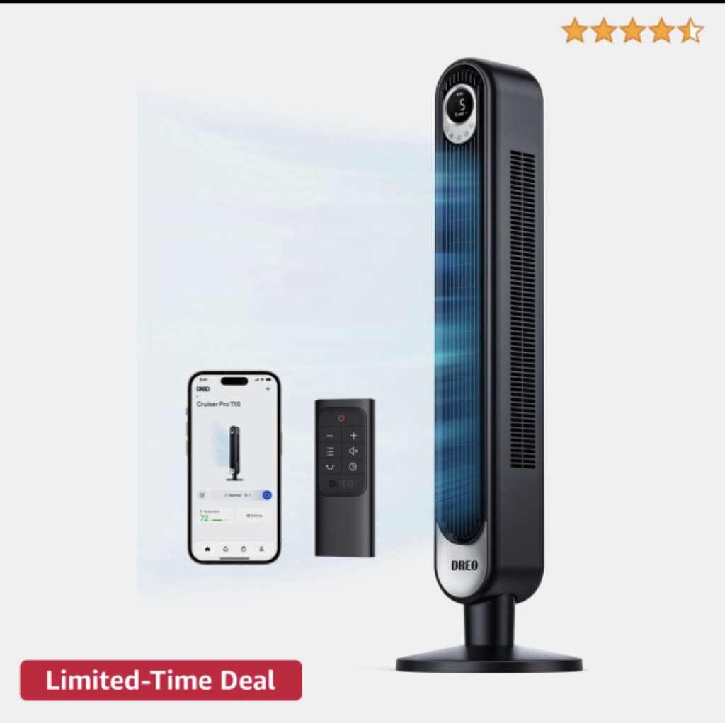 Dreo Smart Tower Fan WiFi Voice Control, 7.3m/s Velocity Quiet Cooling Fan  with Remote - w/voucher sold and FB DreoHomeAppliance | hotukdeals