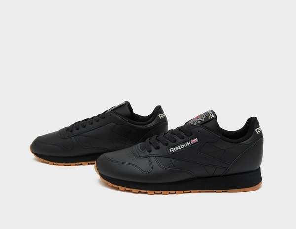 Mens Reebok classic leather trainers in black