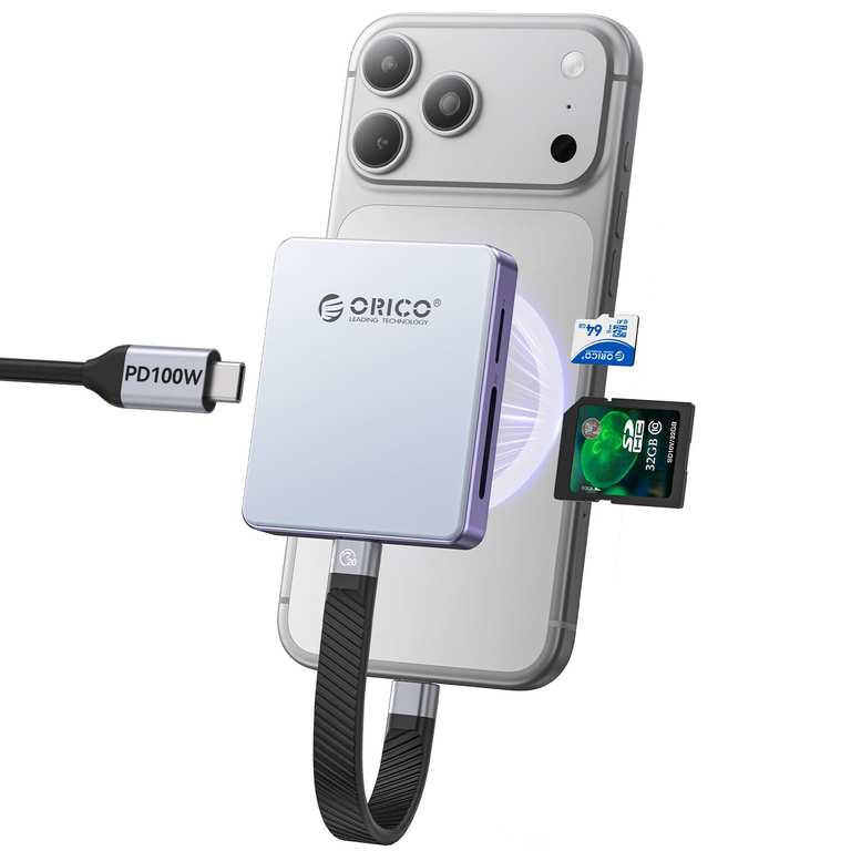 ORICO 5-in-1 Magnetic Card Reader & M.2 SSD Case (Geen as well) @ ORICO Official Store/FBA