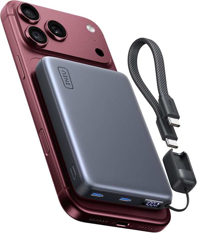 INIU 10000mAh Qi2.2 25W Wireless & 45W USB C Fast Charging Portable Charger (with voucher) @ SimpleLife LLC / FBA