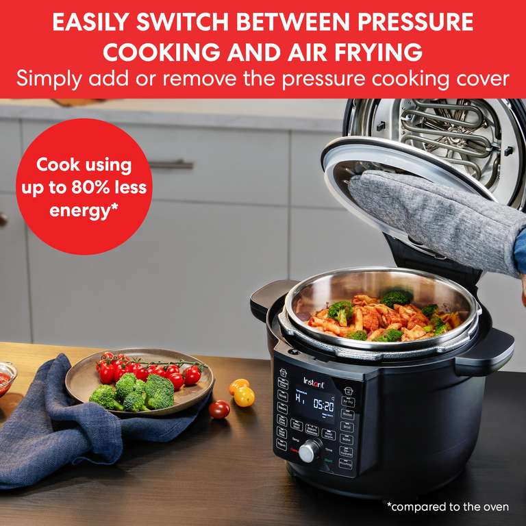 Instant Pot Duo Crisp with Ultimate Lid Air Fryer + Multi-Cooker, Pressure Cooker, Slow Cooker 1500W, 6.2L