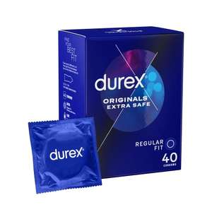 Durex Extra Safe Condoms, Slightly Thicker and Extra Lubricated, Pack of 40 (Packaging May Vary) £14.29 Prime Exclusive From Amazon