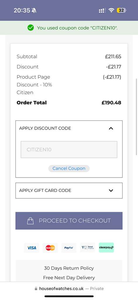 Citizen coupon online code