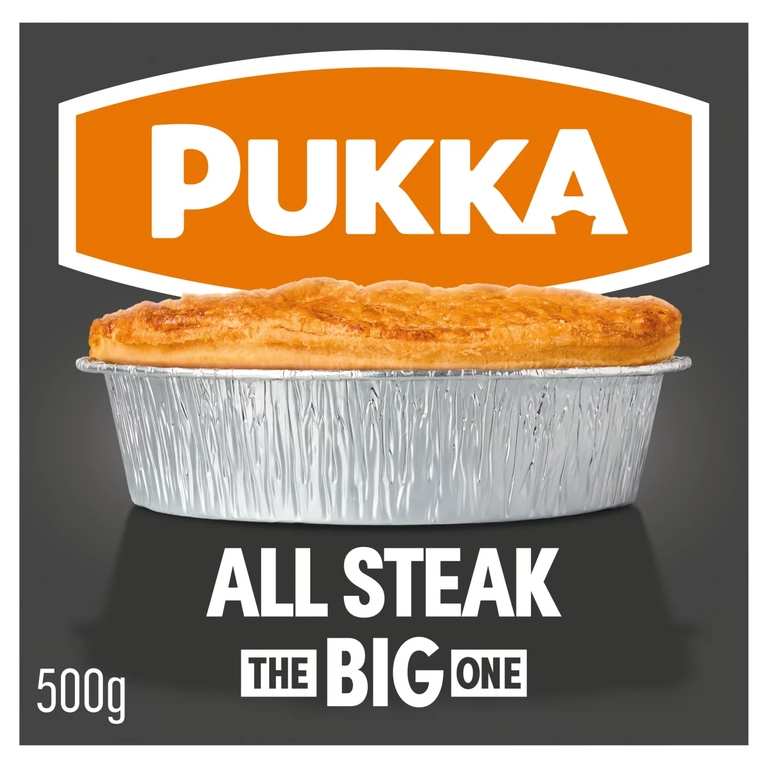 X2 Pukka The Big One All Steak Pie, 500g