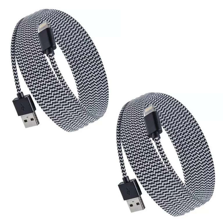 Purtech 10 Ft / 3M Apple-Certified Braided Lightning Cables - Two for £8 Delivered @ MyMemory