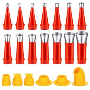 Firtink 20 Pcs Universal Integrated Nozzle Rubber Tool Kit, Stainless Caulking Nozzle with voucher sold by bug&bom FB Amazon