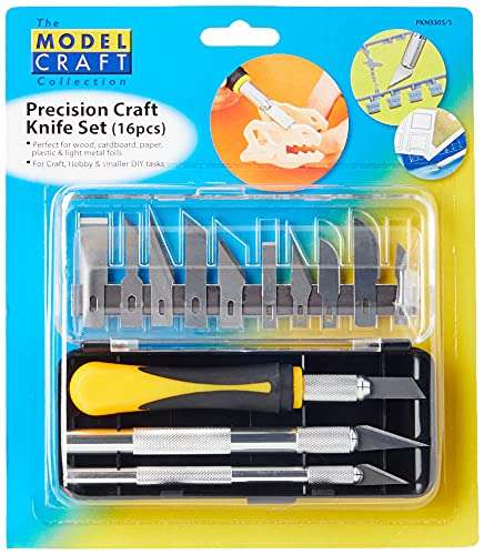 Modelcraft PKN3305/S Precision Craft Knife Set , Silver , 16 Piece - £8.30 @ Amazon