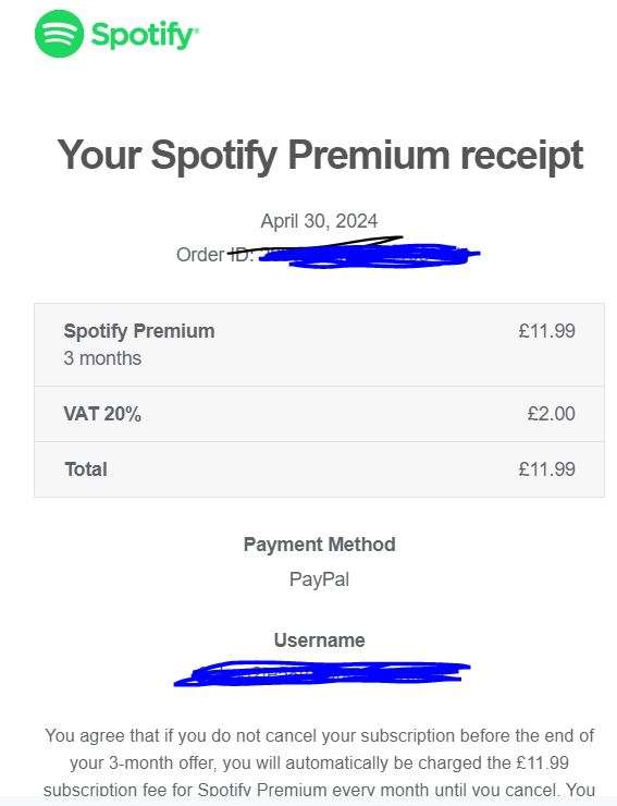 3 Months Spotify For Selected Returning Customers