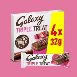 Pack of 4 For 50p Mars, Galaxy Or Snickers Triple Treat Nut & Chocolate 32g Bars - (Min order £25) @ Discount Dragon