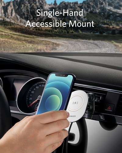 Anker Car Mount Charger, PowerWave Magnetic Car Charging Mount + 4 ft USB-C Cable 7.5w iPhone - £9.99 With Voucher @ AnkerDirect / Amazon