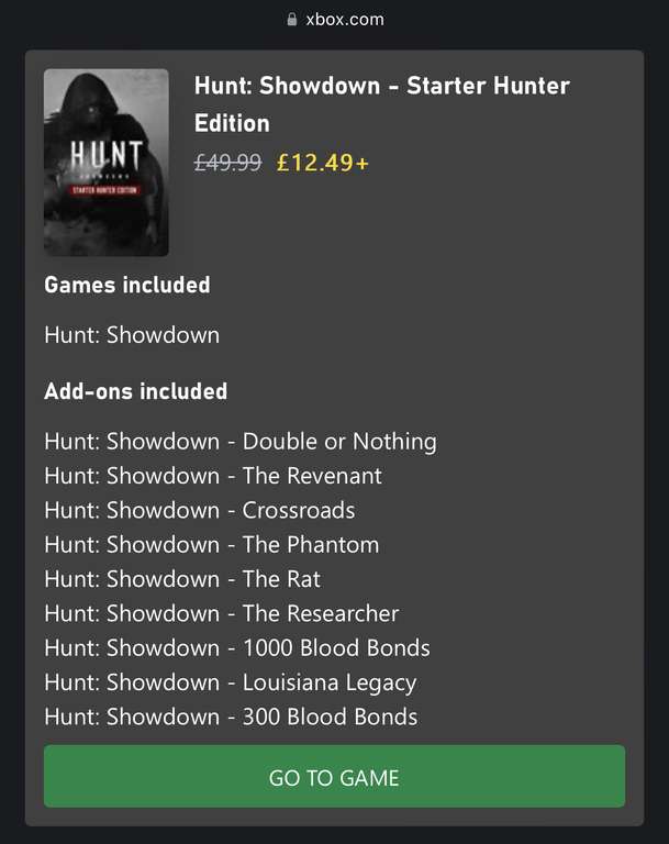 Hunt Showdown (Xbox One) £12.49 digital download at Xbox