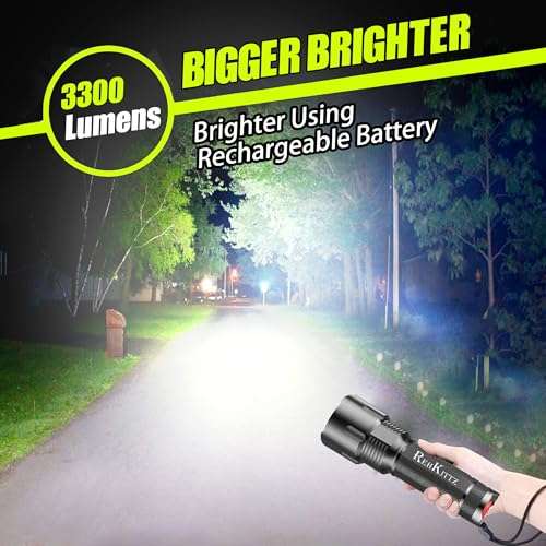 REHKITTZ Torch LED Torches Super Bright,3300 Lumens - w/Voucher, Sold By 4US FBA