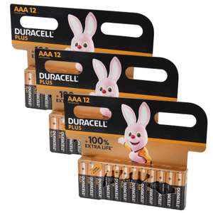 36 Duracell Plus 100% Extra Life AAA / AA Batteries £15 @ Weeklydeals4less