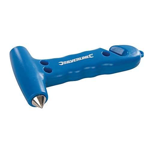 Silverline 395235 Emergency Hammer and Belt Cutter, Orange,150mm (Pack of 1)