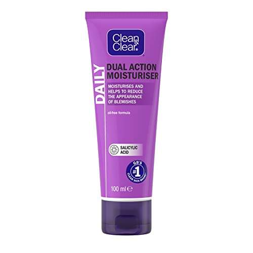 Clean & Clear Dual Action Moisturiser, 100ml for £2/£1.80 S&S/£1.50 with 15% off voucher and Subscribe and save discount at Amazon