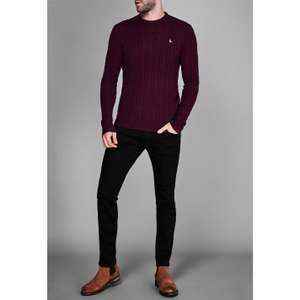 Jack Wills Mens Marlow Cable Knit Jumper Marl New (100% Merino Wool!) Multiple Colours and Size - £32 @ Jack Wills / eBay