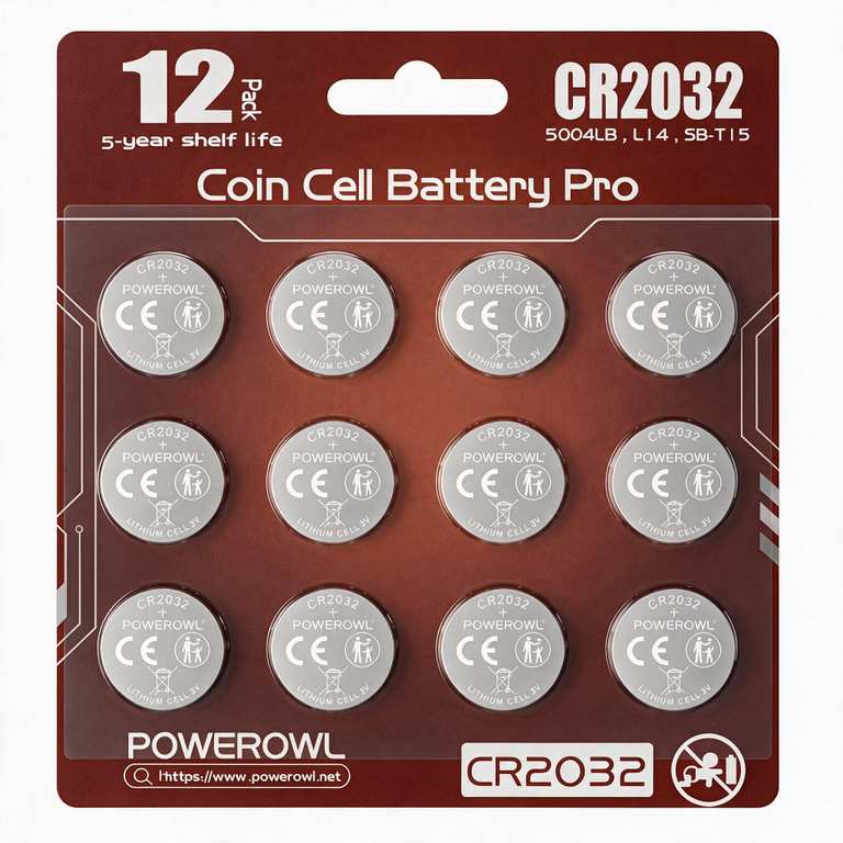 POWEROWL CR2032 Lithium Coin 3V Battery - 12 PCS. Sold by NengWo-EU FBA