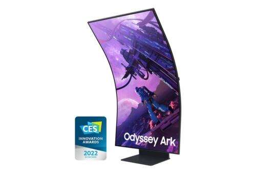 Open Box Samsung 55” Odyssey Ark - 4K UHD 2160p Curved Monitor, Mini LED, 165Hz, with Full Smart Platform Speakers sold by Samsung w/code