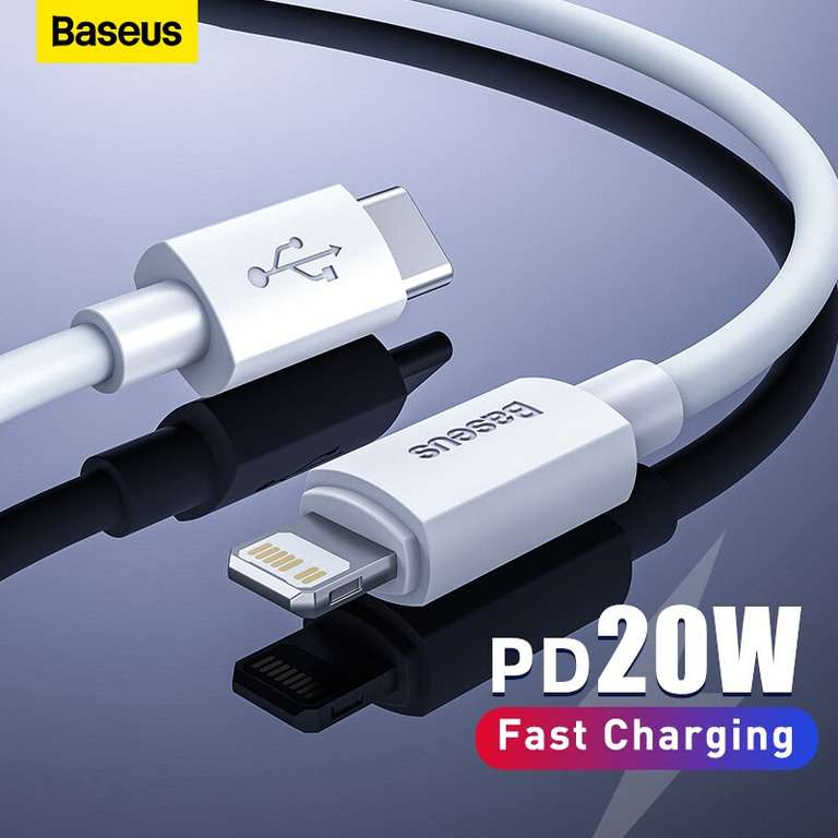 Baseus USB A-Lightning (0.25/0.5/1/2m)/Reversible Micro1m /60w CtoC 1m/ USB C-Lighting1.5m 10p new buyers @ AliExpress/BASEUS Official Store