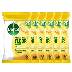 Dettol Antibacterial Floor Wipes Citrus Zest multipack of 6 x 25