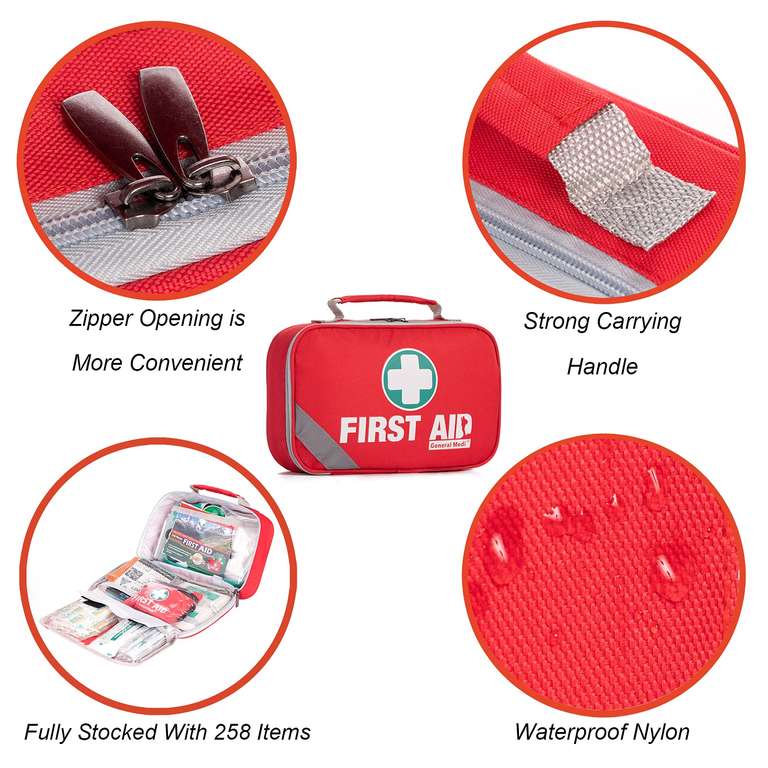 General Medi First Aid Kit (215 Piece) + Bonus 43 Piece Mini First Aid Kit - Sold by General Medika FBA