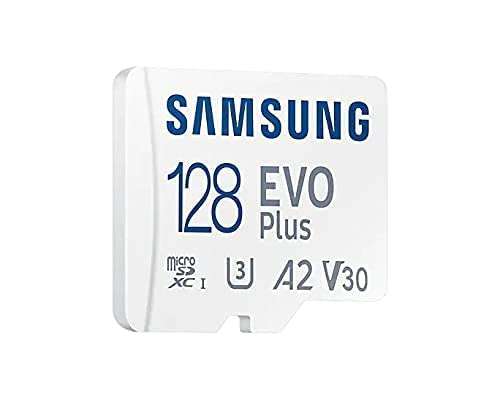 Samsung Evo plus 128GB microSD SDXC U3 class 10 A2 memory card 130MB/S - sold by Kaza @ Amazon