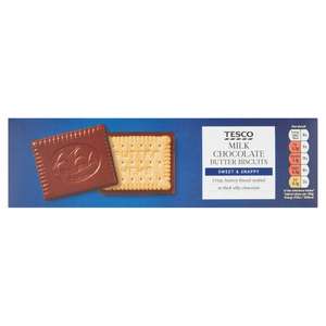 Tesco Milk Chocolate Butter Biscuits 125G 65p with Clubcard Price @ Tesco