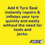 Add-It Tyre Seal, Emergency Puncture Repair, Small Tyre, 300ml