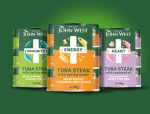 John West Heart,Energy and Immunity No Drain Tuna Steak 3 X 110g  £2.49 @ B&M Old Kent Road