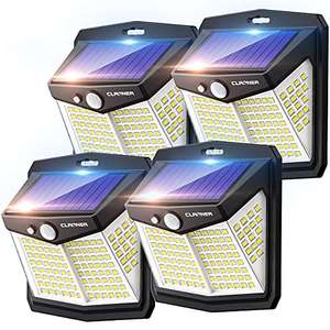 Solar Lights Outdoor, Claoner 128 LED Solar Motion Sensor Security Lights with 3 Lighting Modes IP65 Waterproof £19.99 @ Claoner / Amazon