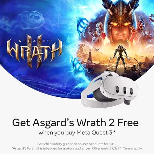 Meta Quest 3 128GB - Asgard's Wrath 2 Bundle £422.40 / 512GB £545.60 with Prime Student Discount
