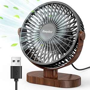 EasyAcc USB Desk Fan, 3.5m/s Strong Wind Powerful Desk Fan 360° Adjustment 3 Speeds with 4.5ft Cable, Sold By Heylive.Store|FBA