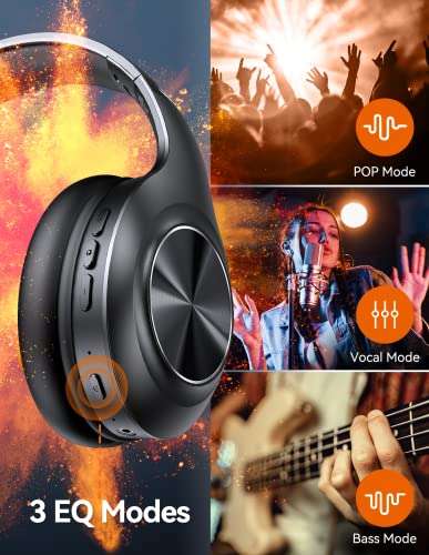 TECKNET Over Ear Wireless Lightweight Headphones. 65 Hours Playtime and 3 EQ Modes. Built-in Mic & HiFi Stereo - Sold by TECKNET FBA