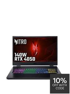 Acer Nitro 5 Gaming Laptop - 17.3" FHD 144Hz, RTX 4050, Intel Core i5, 16GB RAM, 1TB SSD (free C&C)