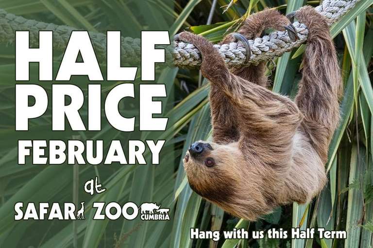 Safari Zoo Half price Half term Tickets - £8.50 child, £10 adult @ South Lakes Safari Zoo