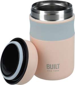 BUILT Food Flask, Vacuum Insulated Food Flask for Hot and Cold Foods, Double Wall Stainless Steel, 490ml, Pale Pink - £14.13 @ Amazon