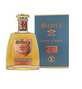 Scott's Triple Distilled Irish Whisky Third Batch 43% ABV 50cl ( mildly peated and a Chablis Barrel / Grand Cru finish ) w / voucher