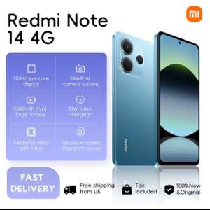Xiaomi Redmi Note 14 Smartphone - 8GB+256GB - Appareil Photo 108MP - Ecran 120Hz - Batterie 5500mAh - Vert
