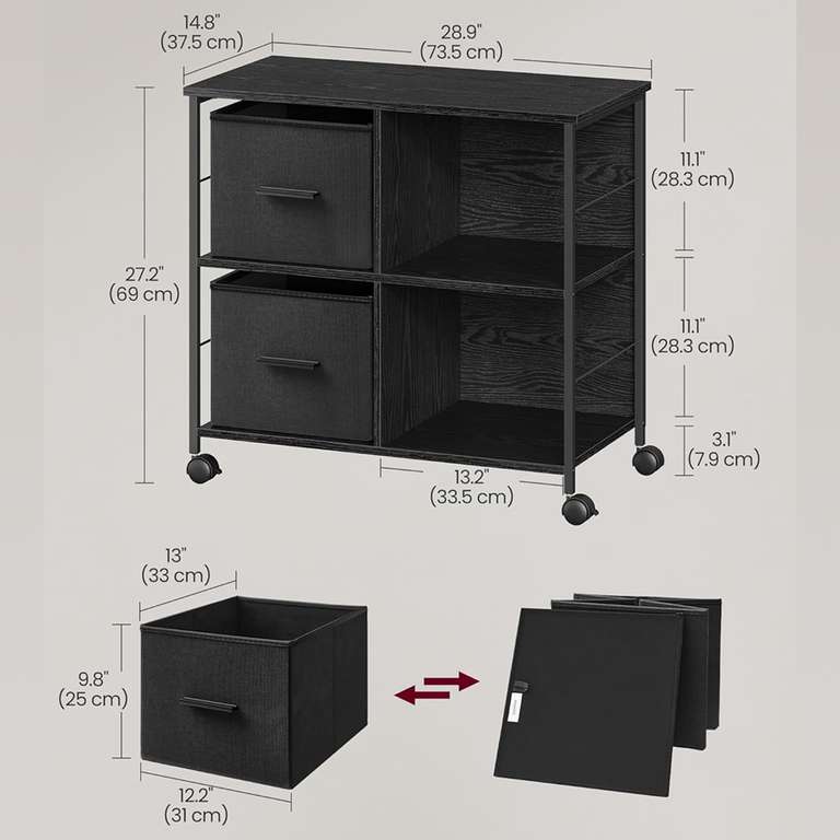 Vasagle Filing Cabinet with 2 Drawers - Using Vouchers - Sold and Dispatched by Songmics Home UK (Prime Members Only)