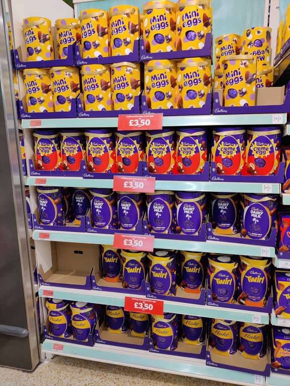 Range of Cadbury chocolate eggs £3.50 each @ Sainsburys