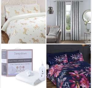 Extra 25% Of All Sleepdown Products at Checkout (Bedding, Curtains, Heated Blankets) + free click & collect