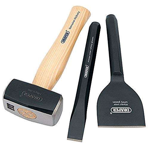 Draper 26120 Builders Kit with FSC Certified Hickory Handle, Blue, 3 Pcs - £26.46 @ Amazon